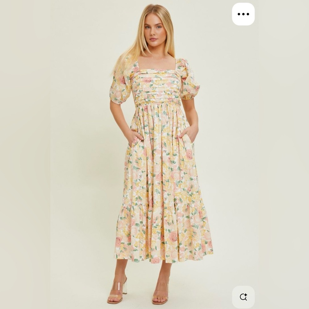 Floral Puff Sleeve Maxi Dress